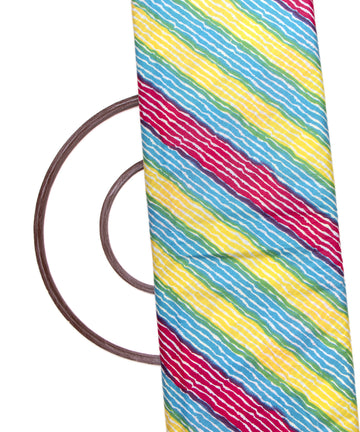 Multi Colour Lehariya Pattern Cotton Fabric